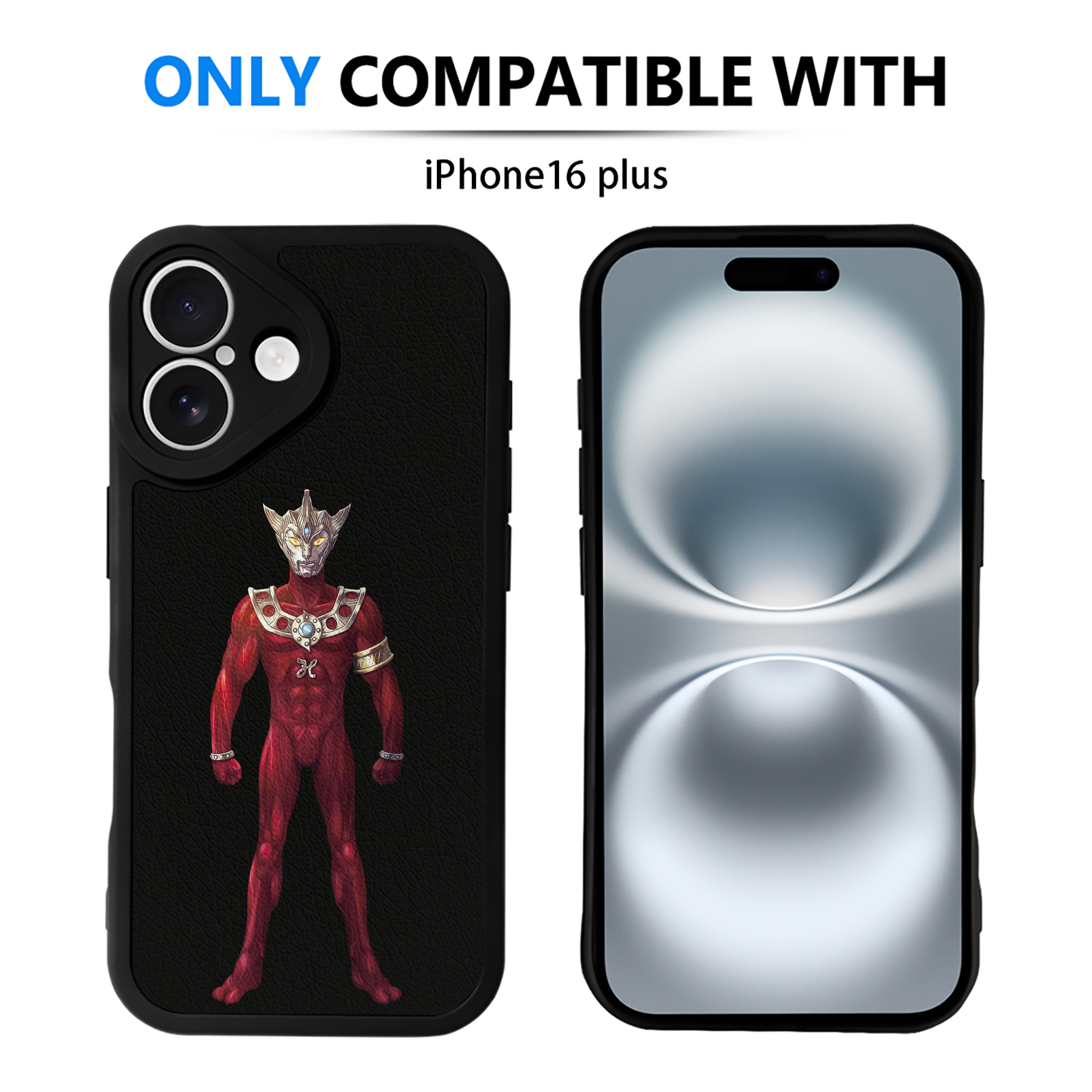（画像用） ウルトラマン Ultraman 【iPhone 16シリーズ対応】シリコンスマホケース（レザー調） 材質：シリコン